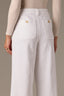 White Skyrise Pleated Fixed Cuff Wide Leg Contour Shape Technology Petite Trouser Pant