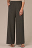 Midnight Olive Skyrise Elastic Pull-On Waist Double Side Seam Dart Seams Wide Leg Trouser 

