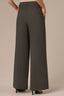 Midnight Olive Skyrise Elastic Pull-On Waist Double Side Seam Dart Seams Wide Leg Trouser 
