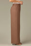 Mocha Skyrise Elastic Pull-On Waist Double Side Seam Dart Seams Wide Leg Trouser 
