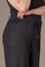 Navy Charcoal Contour Shape Technology High Rise Pull-On Waist Self Tie Side Panel Patch Pocket Utility Wide Leg Plus Size Pants