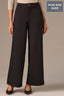 Black Whitney Contour Shape Technology Skyrise Slit Hem Wide Leg Plus Size Pant