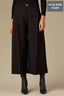 Black Contour Shape Technology Skyrise Fixed W&W Belt Side Zipper Pleated Cropped Hem Plus Size Wide Leg Trouser