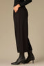 Black Contour Shape Technology Skyrise Fixed W&W Belt Side Zipper Pleated Cropped Hem Plus Size Wide Leg Trouser