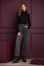 Grey Artisanal Denim Contour Shape Technology Skyrise Overlap Double V-Yoke Bennett Barely Boot Petite Jean