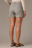 Deep Seagrass High Rise Double Pocket Fray Hem Dart Seam Contour Shape Technology Plus Size Short