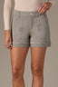Deep Seagrass High Rise Double Pocket Fray Hem Dart Seam Contour Shape Technology Plus Size Short
