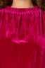 Raspberry Rose Extended Short Sleeve Shirred Shoulder Back Yoke Smock High Round Neck Woven Velvet Plus Size Top