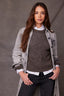 Espresso Long Cuff Drop Shoulder Sleeve Round Neck Open Work Sweater
