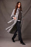 Light Grey Long Sleeve Collar Neck Button Down Breast Pocket Self Tie Denim Dress