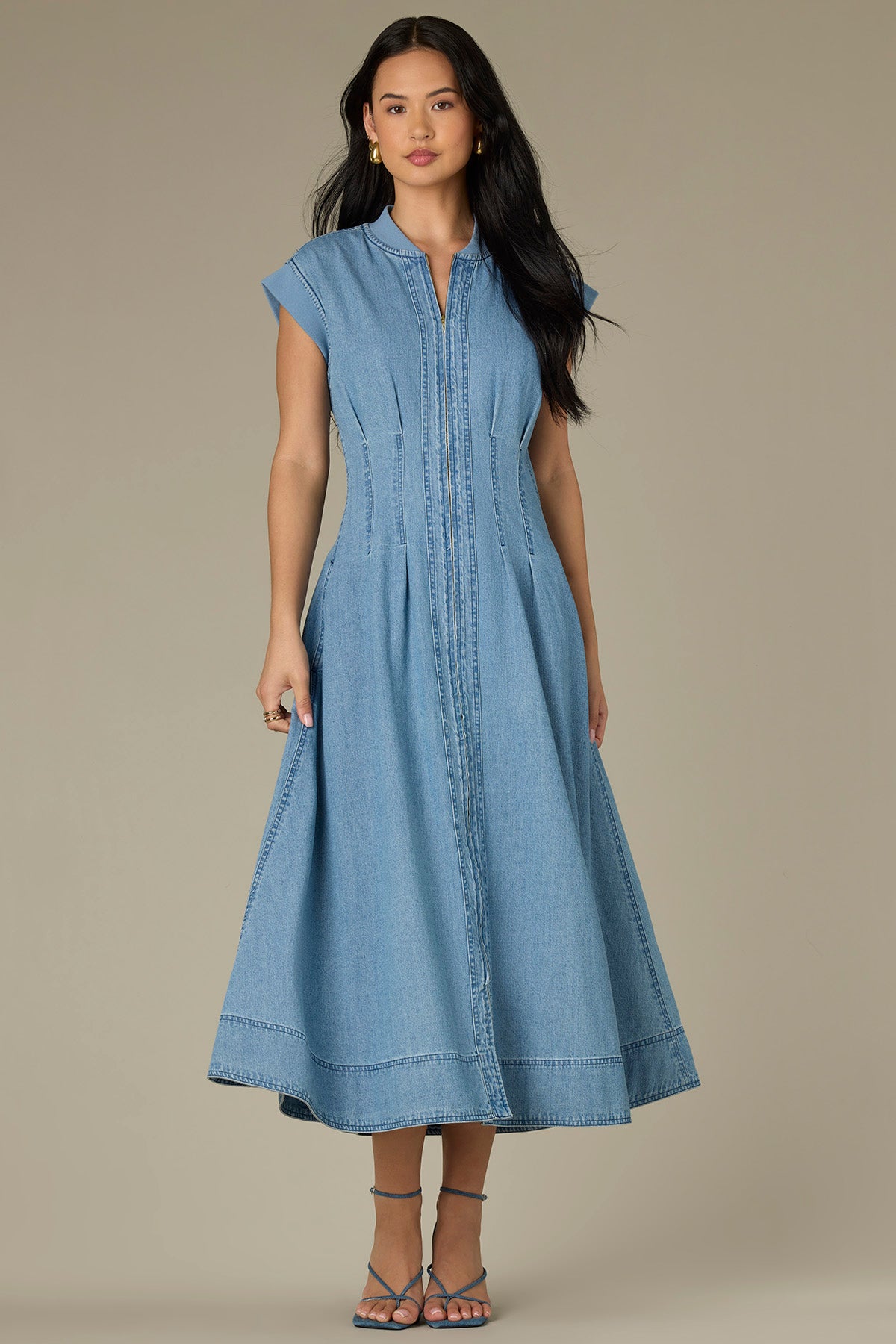 white christmas dresses White Denim Dress