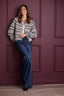 Blue Indigo Denim Contour Shape Technology Skyrise Sweetheart Shaped Back Yoke Double Side Seam Gracie Wide Leg Petite Jean