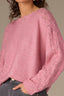 New Rose Long Sleeve Scallop Boat Neck Crochet Embroidered Sweater
