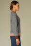 Charcoal Multi Long Drop Shoulder Sleeve Double Round Neck Color Block Ribbed Straight Banded Hem Sweater Top