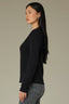 Black Long Sleeve Round Neck Straight Hem Cashmere Petite Sweater Top