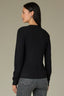 Black Long Sleeve Round Neck Straight Hem Cashmere Sweater Top