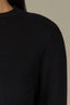 Black Long Sleeve Round Neck Straight Hem Cashmere Sweater Top