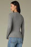 Heather Grey Long Sleeve Round Neck Straight Hem Cashmere Sweater Top