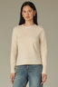 Heather Oatmeal Long Sleeve Round Neck Straight Hem Cashmere Sweater Top