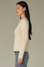 Heather Oatmeal Long Sleeve Round Neck Straight Hem Cashmere Sweater Top