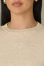 Heather Oatmeal Long Sleeve Round Neck Straight Hem Cashmere Sweater Top