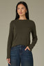 Nori Green Long Sleeve Round Neck Straight Hem Cashmere Petite Sweater Top
