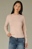 Rose Smoke Long Sleeve Round Neck Straight Hem Cashmere Sweater Top