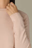 Rose Smoke Long Sleeve Round Neck Straight Hem Cashmere Sweater Top