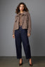 Dark Indigo Denim Skyrise Contour Shape Technology Uneven Yoke Side Panel Barrel Leg Jean