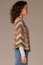 Butter Toffee Mocha Multi Sleeveless High Round Neck Striped Sweater Caplet