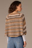 Butter Toffee Mocha Multi Sleeveless High Round Neck Striped Sweater Caplet