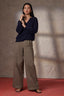 Laurel Oak Skyrise Pleated Fixed Cuff Wide Leg Contour Shape Technology Petite Trouser Pant
