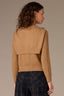 Caramel Latte Long Sleeve Round DoubleLayer Neck Twofer Front Tie Open Work Pointelle Sweater