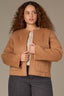 Candy Yam Long Sleeve Seaming Detail Dual Entry Patch Pocket Round Neck Cropped Hem Knit Plus Size Coat
