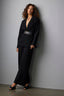 Black Skyrise Contour Shape Technology Slit Hem Wide Leg Petite Pant