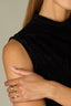 Black Sleeveless Mock Neck Pleated Asymmetrical Hem Knit Tank Top