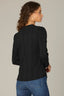 Black Long Puff Sleeve V-Neck Hi-Low Knit Top
