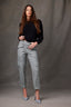 Deep Seagrass High Rise Double Buytton Seaming Button Tab Hem Dart Seams Contour Shape Technology Tapered Utility Pant
