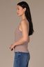 Dusty Grape Sleeveless Crew Neck Stripe Block Print Crew Neck Knit Tank Top