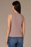 Dusty Grape Sleeveless Crew Neck Stripe Block Print Crew Neck Knit Tank Top