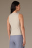 Sage Off White Sleeveless Crew Neck Stripe Block Print Crew Neck Knit Tank Top