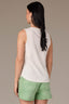 Off White Sleeveless Rounded V-Neck Ribbed Surplus Hem Petite Knit Top