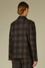 Black Berry Plaid Long Buttoned Sleeve Double Button Front Double Patch Pockets Slit Back Vent Plaid Print Knit Blazer