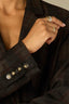 Black Berry Plaid Long Buttoned Sleeve Double Button Front Double Patch Pockets Slit Back Vent Plaid Print Knit Blazer