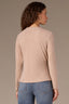 Heather Oatmeal Long Sleeve Scoop Neck Waist Twist Asymmetrical Slit Hem Knit Top