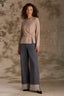 Grey Denim Contour Shape Technology Skyrise Wide Fixed Cuff Wide Leg Jeans