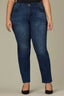 Indigo Denim Contour Shape Technology Mid-Rise Plus Size Sawyer Straight Leg Jean