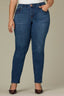 Blue Denim Sawyer Mid-Rise Contour Shape Technology Straight Leg Plus Size Jean