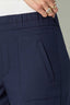 Navy Skyrise Elastic Pull-OIn Banded Waist Faux Fly Patch Pocket Angled Dart Seam Petite Short