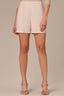 Stone Skyrise Elastic Pull-OIn Banded Waist Faux Fly Patch Pocket Angled Dart Seam Short